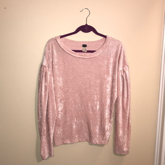 FREE PEOPLE CRUSHED VELVET SWEATSHIRT - Picture 3 of 5